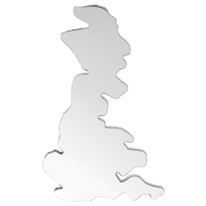 Badge, UK shape, stainless steel