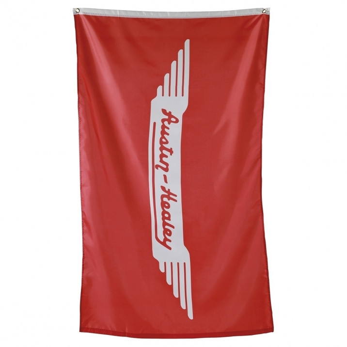 Flag, Austin-Healey logo, red/white