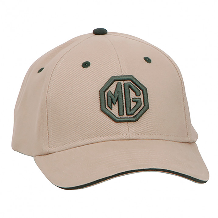 Cap, firm front panel, tan/green, MG logo
