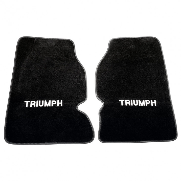 Footwell Mats, embroidered ultra plush, black