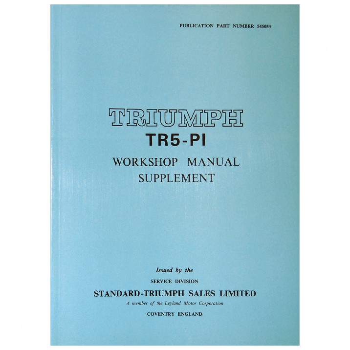 Supplement, workshop manual, TR5