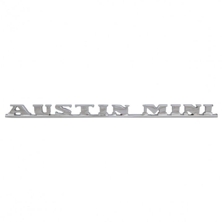 Badge, boot lid, Austin Mini script