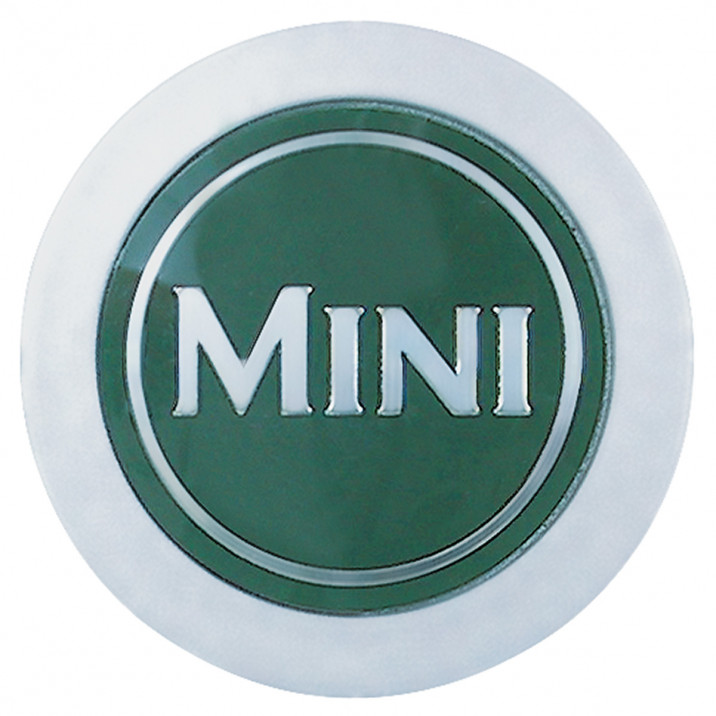 Centre Cap, wheel centre, Mini logo, green