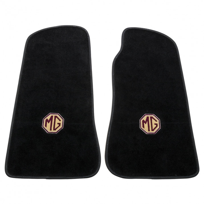 Footwell Carpet Set, ultra plush, embroidered, MG logo, black