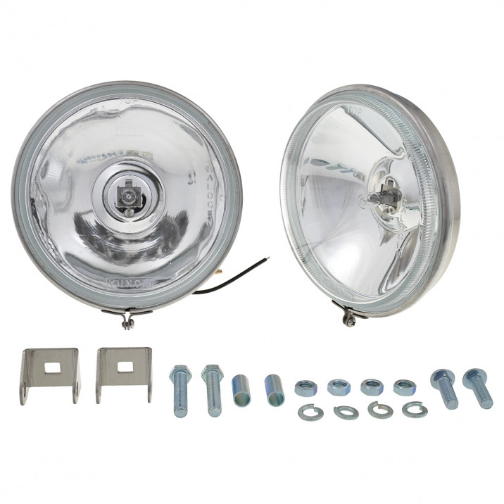 Lamp Set, spot, 5.5", stainless steel, base mounting, pair