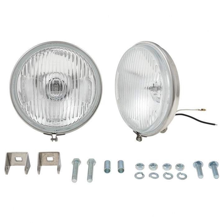Lamp Set, fog, 5.5", stainless steel, base mounting, pair