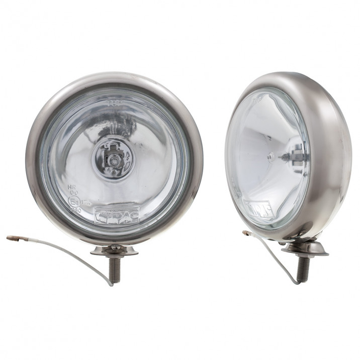 Lamp Set, spot, 5", Wipac, stainless steel, base mounting, pair