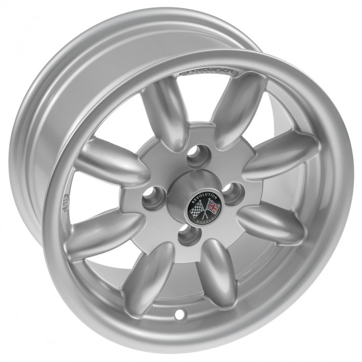 Wheel, Revolution, 8 spoke, aluminium, silver, bolt-on, 13" x 6"