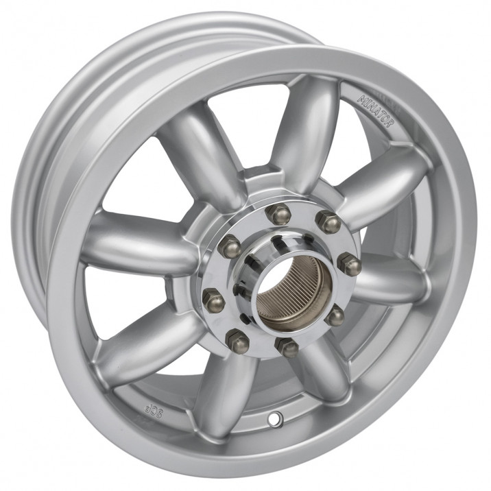 Wheel, Minator, 8 spoke, aluminium, silver, centre lock, 14" x 5.5"
