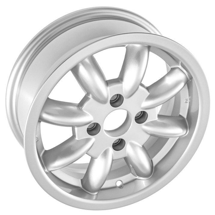 Wheel, Minator, 8 spoke, aluminium, silver, bolt-on, 14" x 5.5"