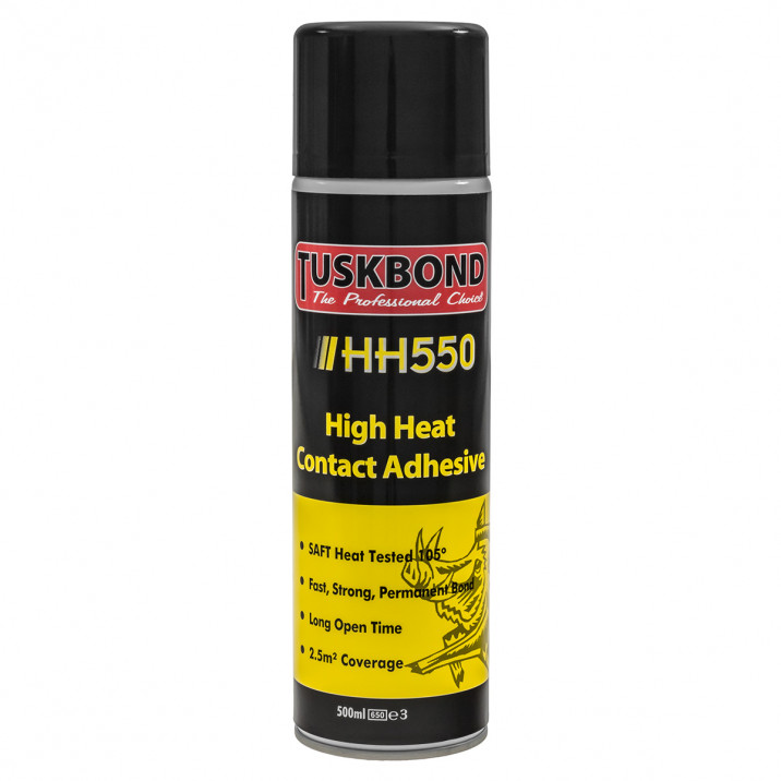 Adhesive, heat resistant, aerosol