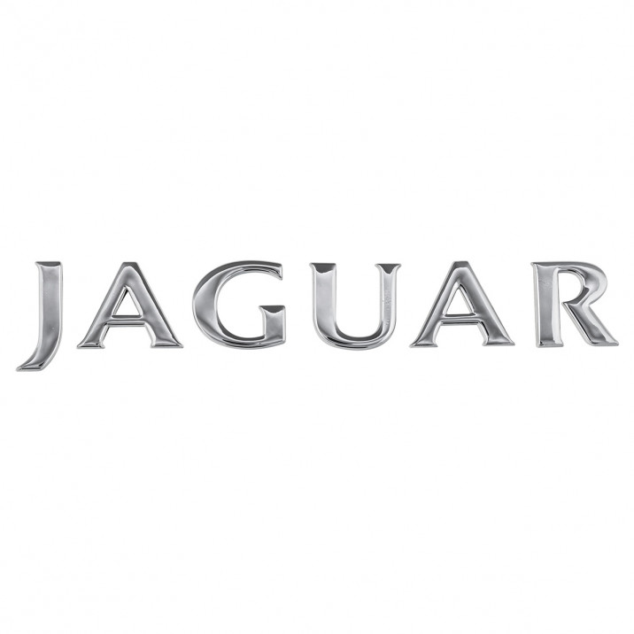 Badge, rear, LH, Jaguar, chrome, Genuine Jaguar