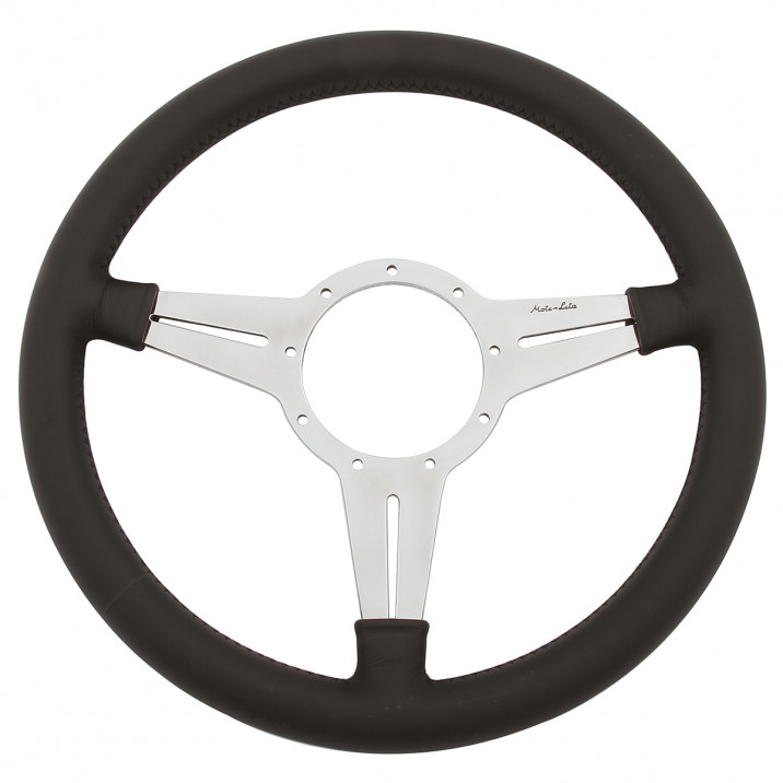 Steering Wheel, MotoLita Mk4, 13" leather rim, polished