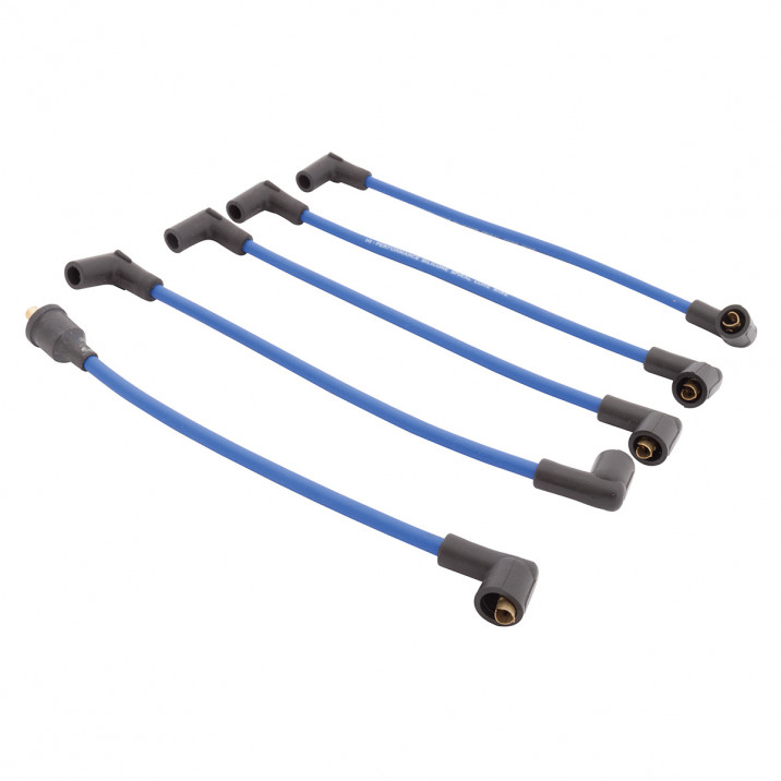 HT Lead Set, silicone, blue, 8mm