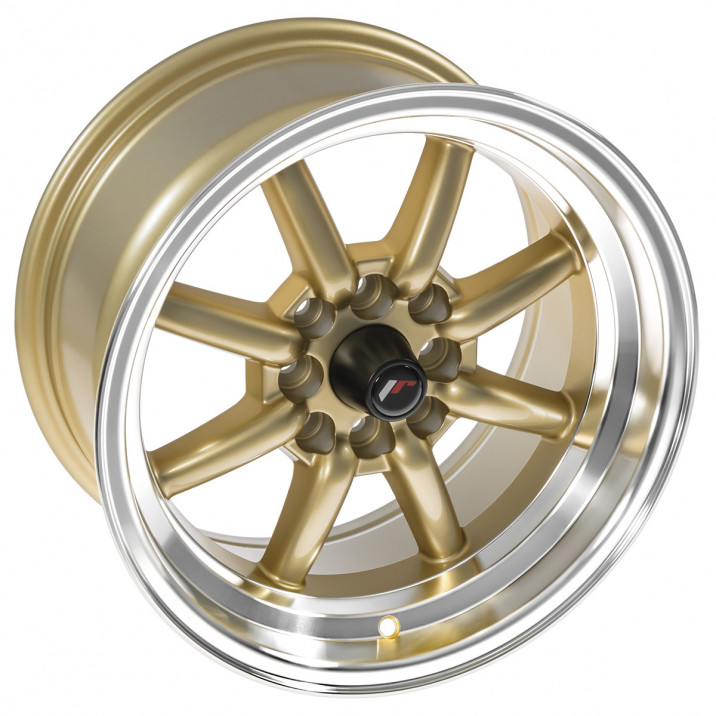 Wheel, JR19, 15" x 8", ET0, gold/polished lip
