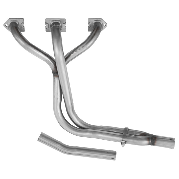Manifold, exhaust, tubular, 3 branch, stainless steel