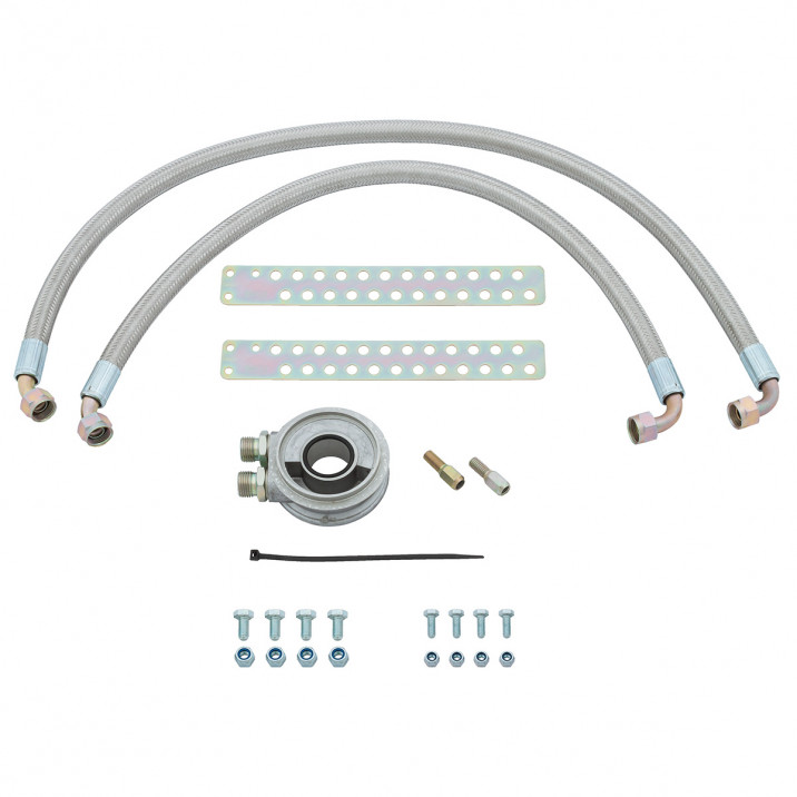 Oil Cooler Installation Kit, non-thermostatic, stainless steel braided