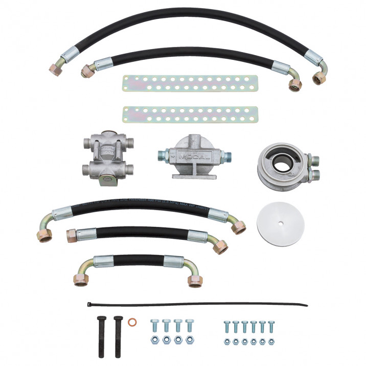 Oil Cooler Installation Kit, Remote Filter Housing & Transfer Adaptor Pipes, thermostatic, rubber