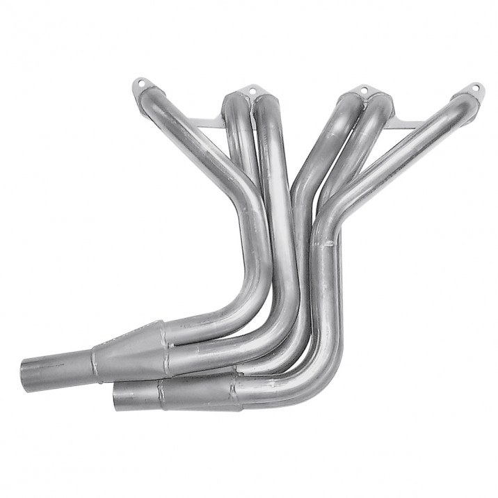 Manifold, exhaust, tubular, 6-branch, 2 piece, stainless steel