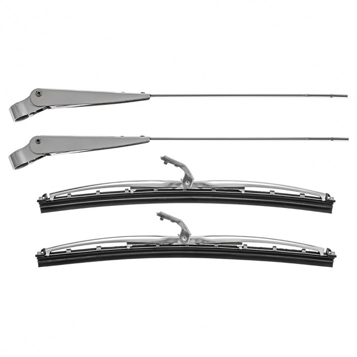Wiper Arms And Blades Kit, stainless steel, RHD