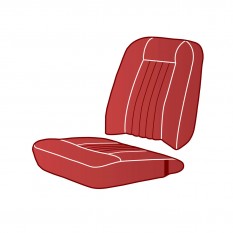 Seat Cover Set, front, leather, red/white piping, pair