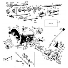 External Gearbox & Internals: 3 Speed - 100-4 (BN1) (1953-55)