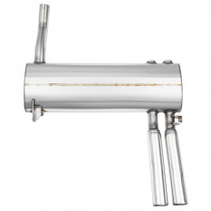 Silencer, twin exhaust, semi-sport, stainless steel