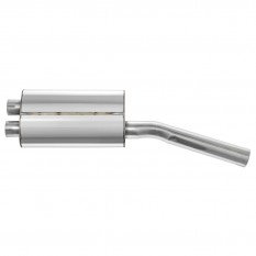 Silencer, twin exhaust, stainless steel