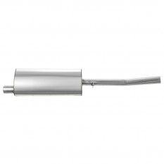 Silencer, twin exhaust, LH, stainless steel