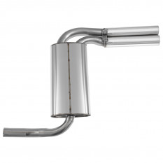 Silencer, twin exhaust, semi-sport, stainless steel