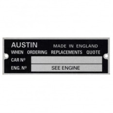 Chassis ID Plates - Austin-Healey 100, 3000