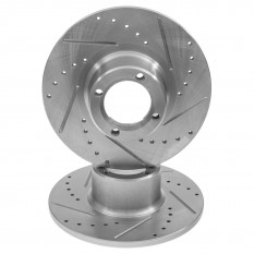 Brake Discs, 8.4" drilled & grooved, pair