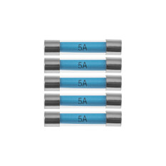 Fuses, 5A, glass, pack of 5
