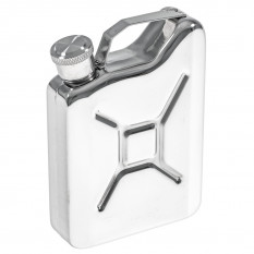 Hip Flask, petrol can, silver