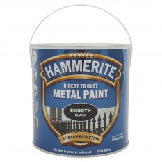 Hammerite ‘Smooth’, brush-on, black, 2.5 litre