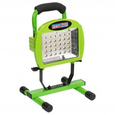 Floodlight, Portable, 30 SMD LED, Rechargeable, Lithium-ion, Green
