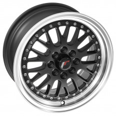 Wheel, JR10, 15" x 7", ET30, matt black/polished lip