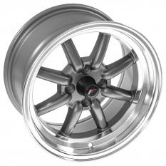 Wheel, JR19, 15" x 8", ET0, charcoal grey/polished lip