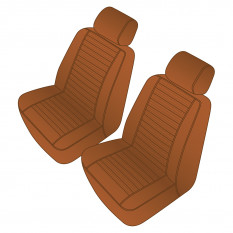 Seat Cover Set, leather, Biscuit, pair