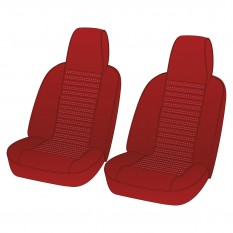 Seat Cover Set, leather, matador red, pair