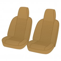 Seat Cover Set, leather, light tan, pair