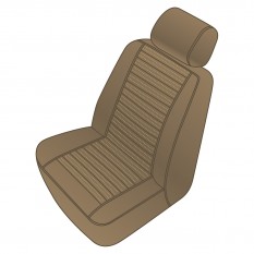 Seat Cover Set, leather, Chestnut, pair