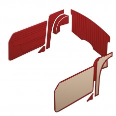 Trim Kit, leather, matador red/white piping