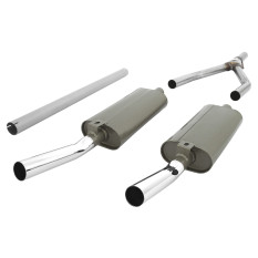 Exhaust System, GT twin pipe, twin oval silencers