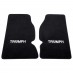Footwell Mats, embroidered plush, black