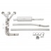Exhaust system, with manifold, sports,  stainless steel, slip on