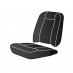 Seat Cover Set, leather, black/white piping, pair