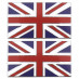 Badge, Union Jack, metal, self adhesive, pair, red/blue/white & chrome