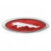 Badge, wing, front, LH, motif, red, Genuine Jaguar