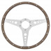Steering Wheel, 14 inch, mahogany with rivets, Y spoke with holes, Moto-Lita